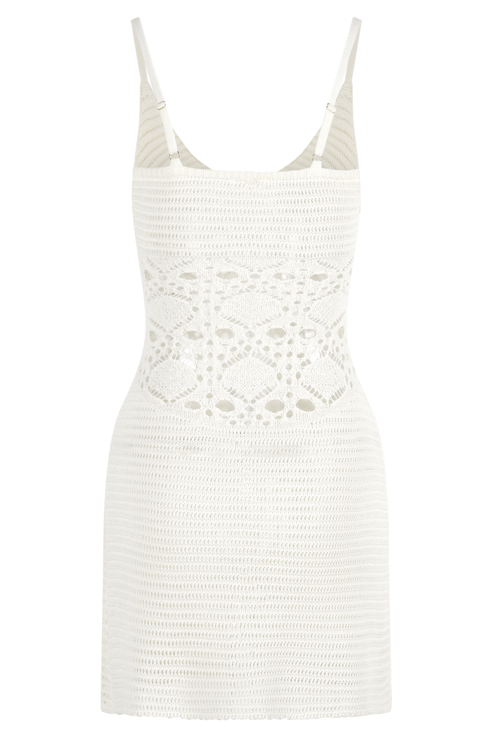 Everette Crochet Knit Mini Dress - Ivory
