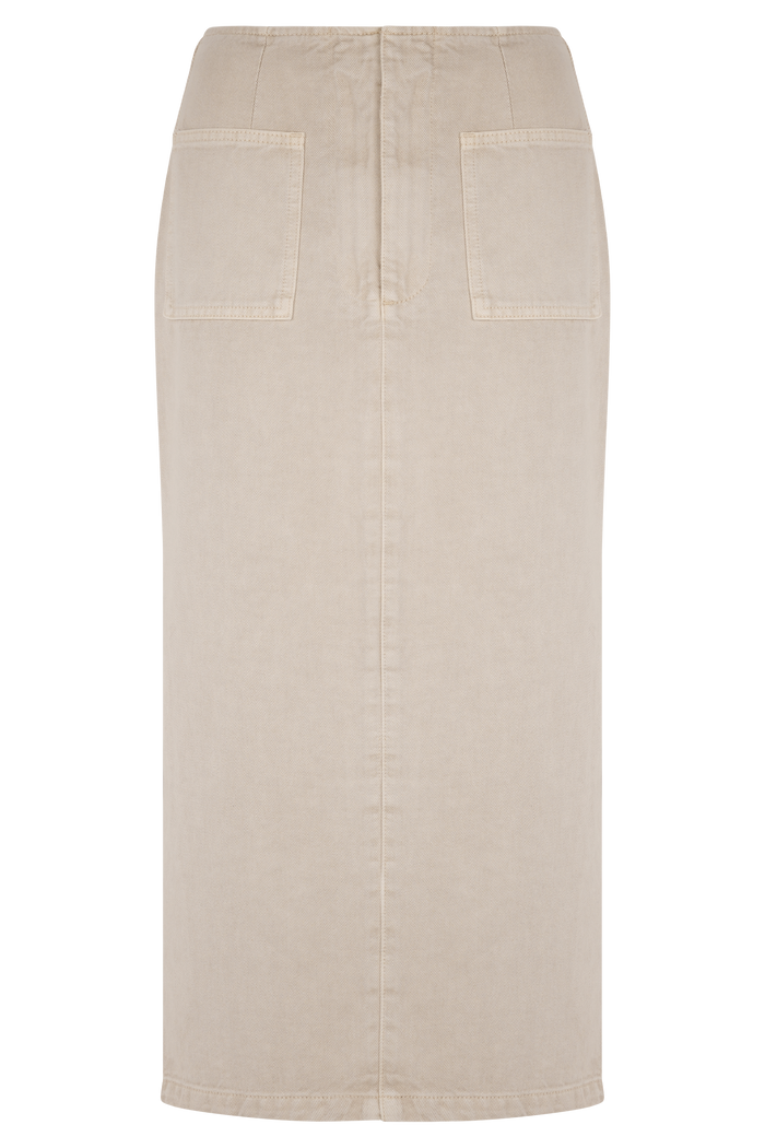 Fallon Denim Midi Skirt - Stone Wash