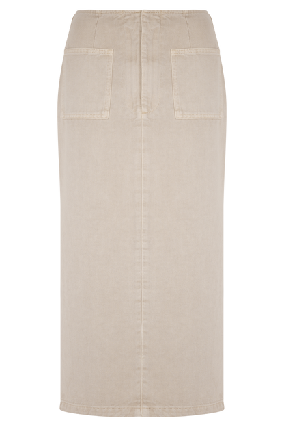 Fallon Denim Midi Skirt - Stone Wash