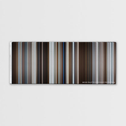 Fargo movie barcode canvas print, the whole film as stripes of color