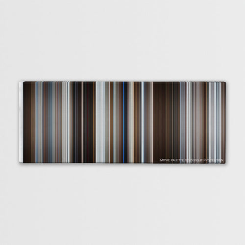 Fargo movie barcode canvas print, the whole film as stripes of color