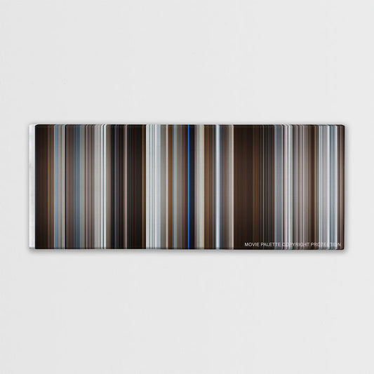 Fargo movie barcode canvas print, the whole film as stripes of color