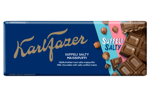 Fazer Karl Fazer Salty Suffeli Puff Milk Chocolate Bar 160 g