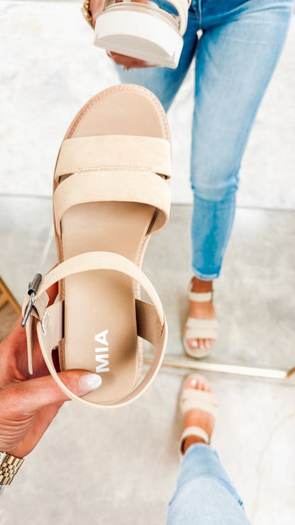 - FINAL SALE - Jovie Wedge Sandal-Sand