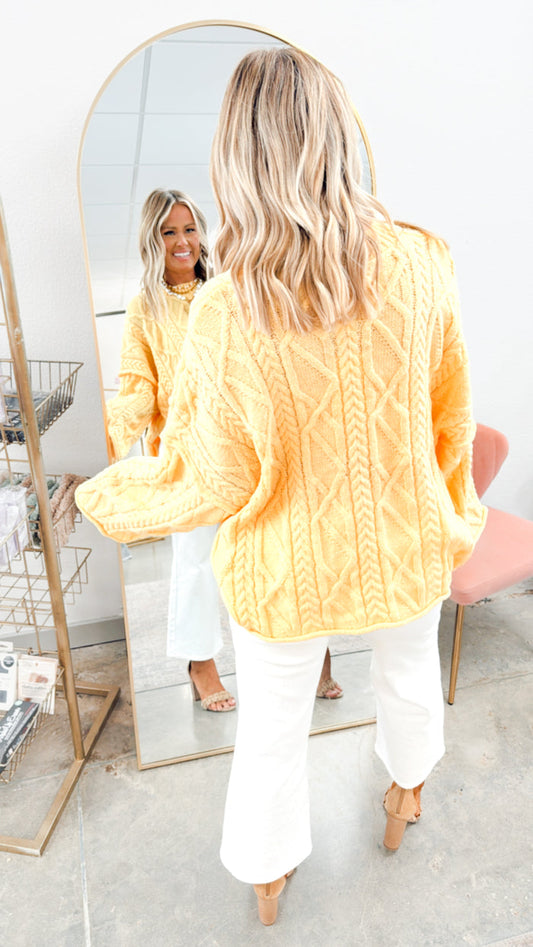 - FINAL SALE- Knotted Haven Sweater-Yellow