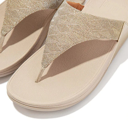 FitFlop Lulu Glitz Toe Post Sandal Gold / Platino | Dotique
