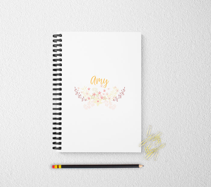 Floral personalized notebook for women