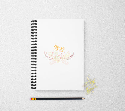 Floral personalized notebook for women