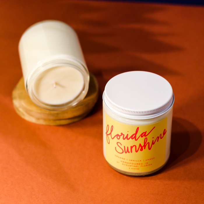 Florida Sunshine: 8 oz Soy Wax Hand-Poured Candle - B Social Boutique