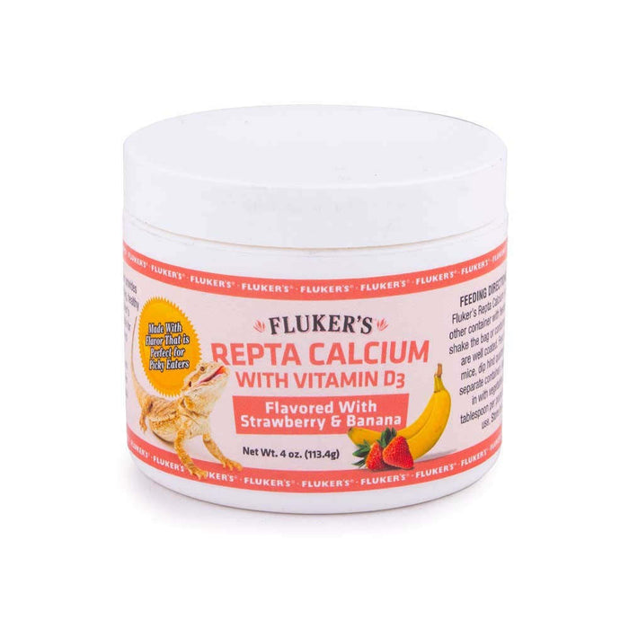 Flukers Strawberry Banana Repta Calcium w/ D3 4 oz.:Jungle Bob's Reptile World