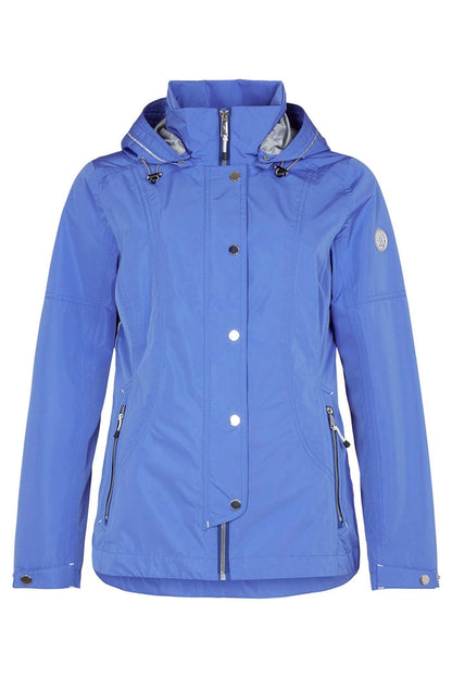 Fransen 455-162-60 Blue High Neck Jacket With Hood - Dotique