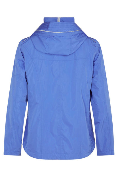 Fransen 455-162-60 Blue High Neck Jacket With Hood - Dotique