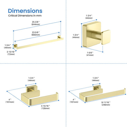 Fusion 4-Piece Bathroom Hardware Set - C-CBA16-4