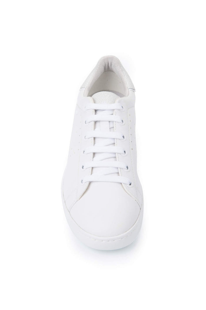 Geox D621BA Jaysen White Nappa Leather Trainers - Dotique