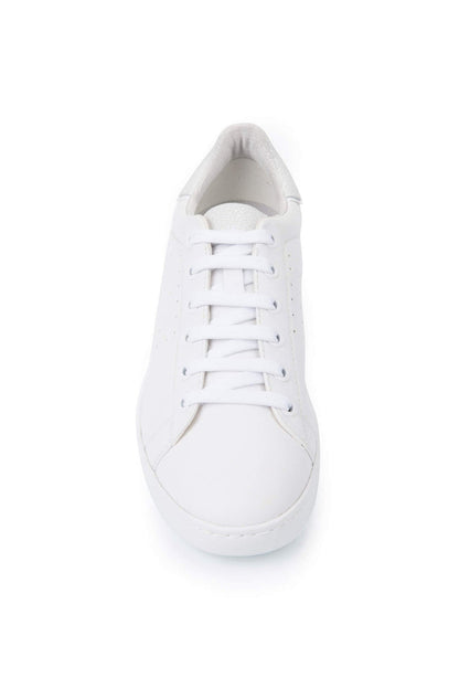 Geox D621BA Jaysen White Nappa Leather Trainers - Dotique