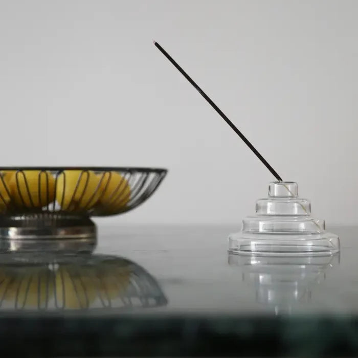 Glass Meso Incense Holder in Clear