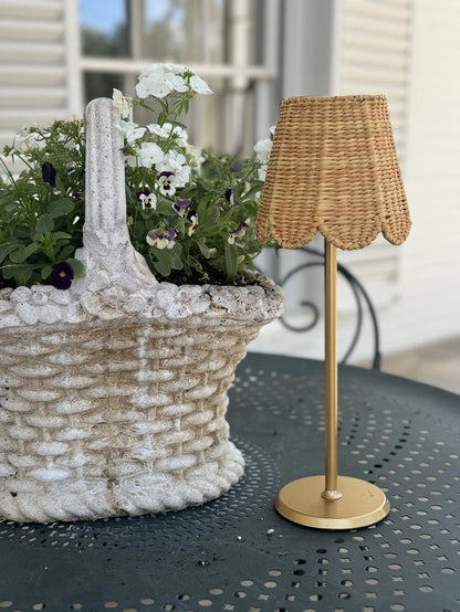 Gold Saffron Scalloped Seagrass Shade Cover by Maison Maison Design — Small