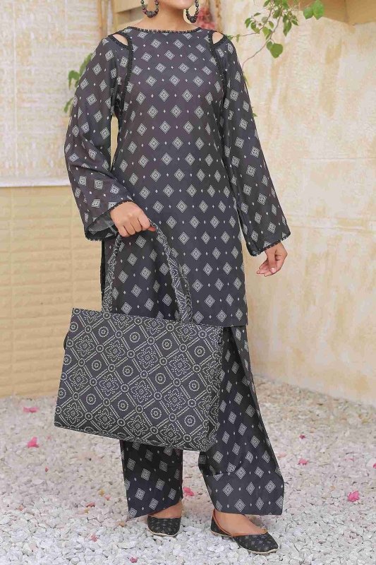 Graphite Glow (Farsh Shalwar) Stitched X KHUSSA (COMBO SET)