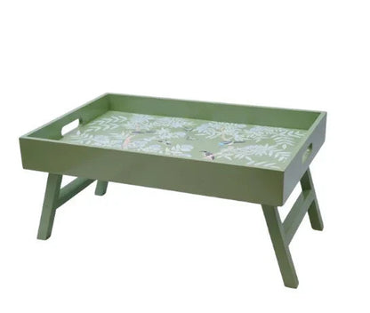 Chinoiserie Wood Breakfast Tray in Green - The Mayfair Hall