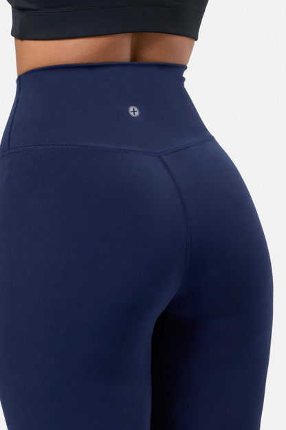 Close-up of Gym+Coffee Womens Soft Motion Legging 7/8 Twilight Navy by Gym+Coffee available to shop at Dotique.