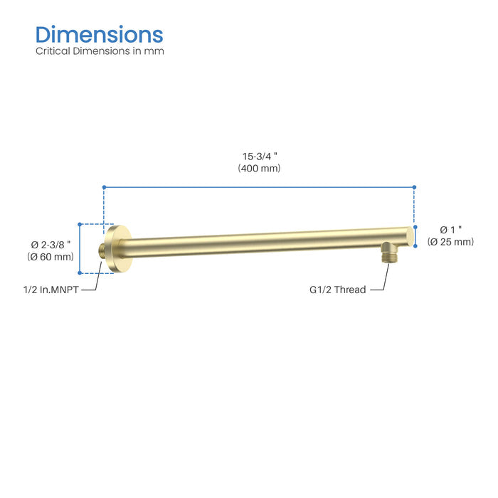 Halo 16" Wall Mounted Shower Arm - SA1600