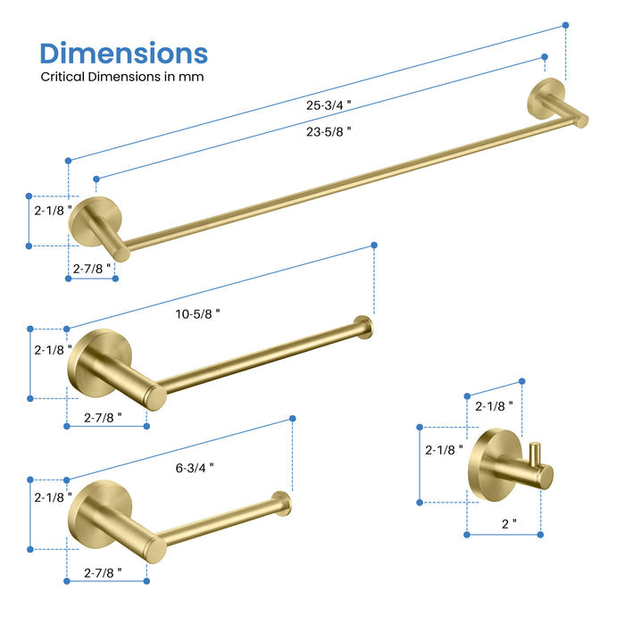Halo 5-Piece Bathroom Hardware Set - C-CBA14-5