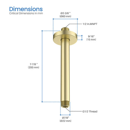 Halo 8" Ceiling Mounted Shower Arm - SA0800