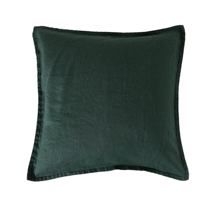Hamptons French Linen Cushion Bottle Green 50x50cm