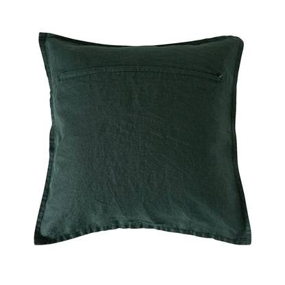 Hamptons French Linen Cushion Bottle Green 50x50cm