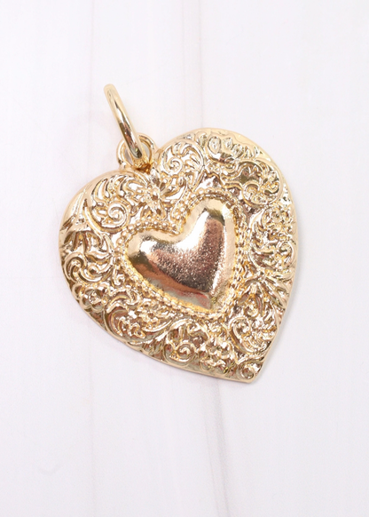 Heidi Heart Charm - Gold