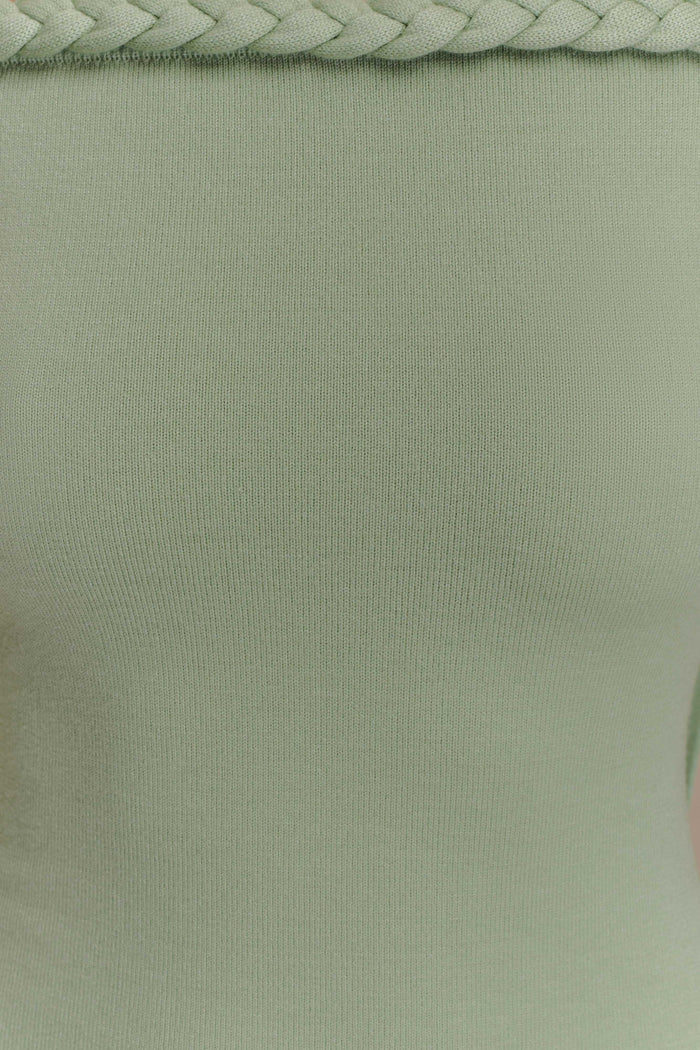 Heidi Strapless Knit Scarf Maxi Dress - Pastel Green