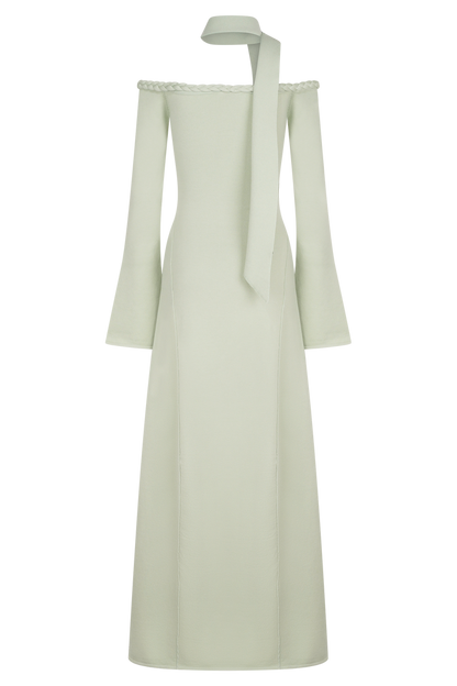 Heidi Strapless Knit Scarf Maxi Dress - Pastel Green