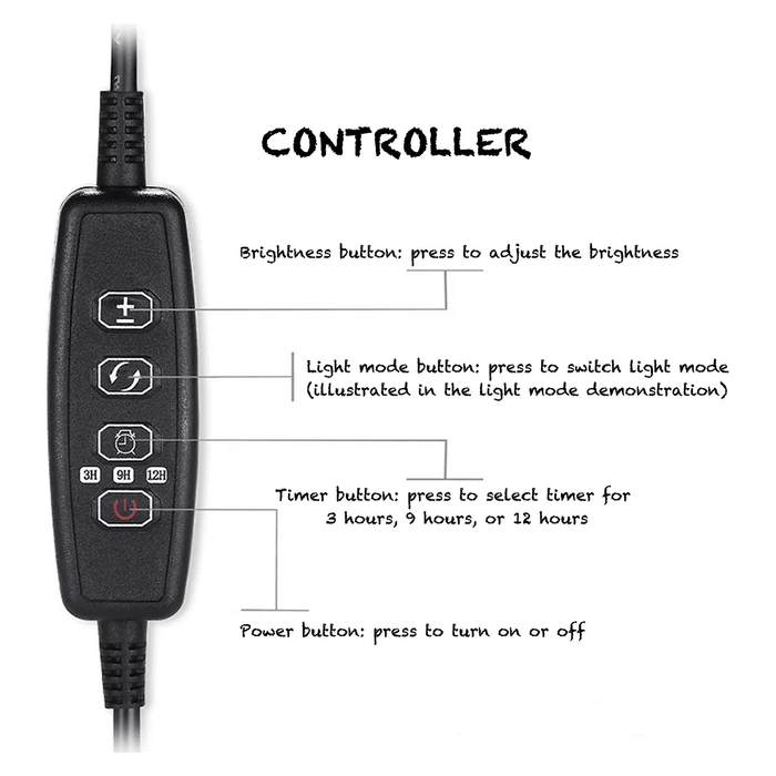 Herpcult Mini Led UVA/UVB Light Fixture with Light Mode/Timer Controller:Jungle Bob's Reptile World
