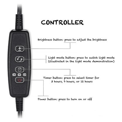 Herpcult Mini Led UVA/UVB Light Fixture with Light Mode/Timer Controller:Jungle Bob's Reptile World