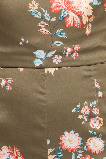 Petal and Pup USA PLAYSUITS Holly Halterneck Jumpsuit - Olive Floral