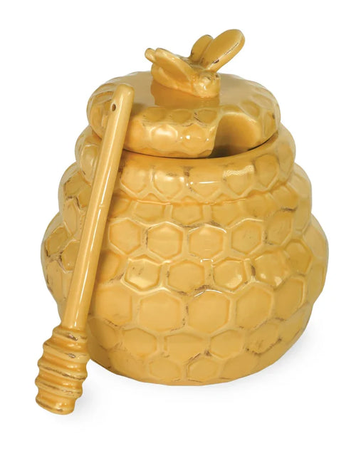 Honeycomb Honey Pot and Dipper Set