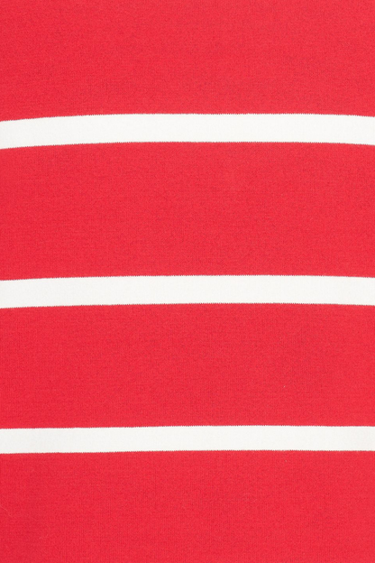 HV Society HVSBella Red Jumper close-up of red and white stripes knit fabric available to shop at Dotique
