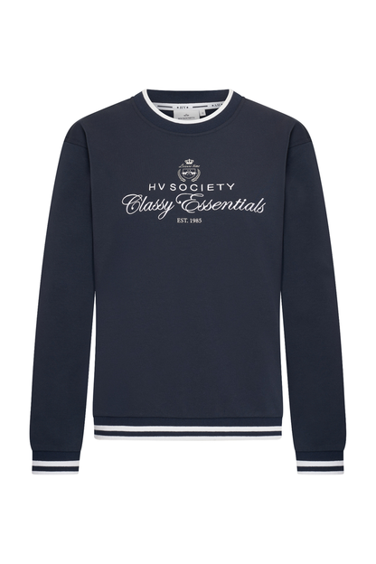 HV Society HVSGabrielle Navy Jumper soft cotton blend sweater available to shop at Dotique in classic navy design