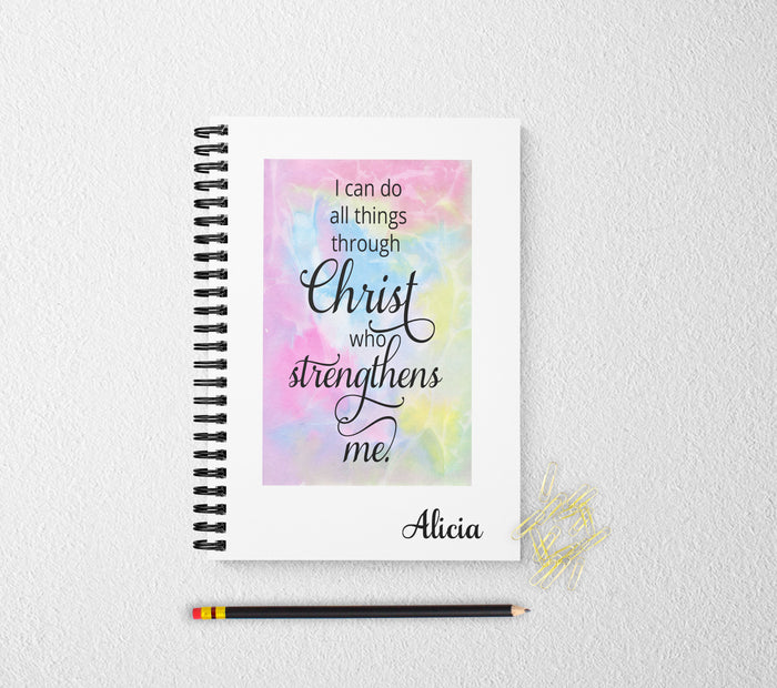 I can do all things personalized notebook