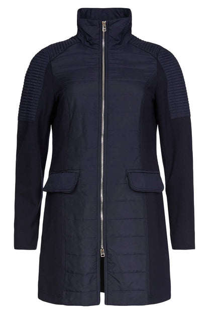 I'cona 67004-60012-690 Navy Padded Detail Zip Front Jacket - Dotique