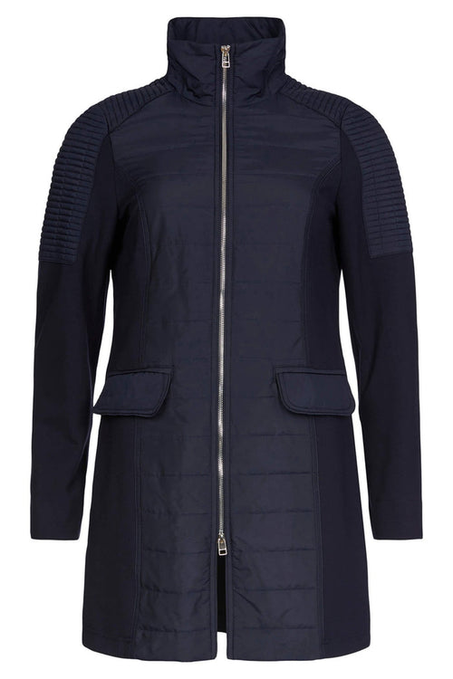 I'cona 67004-60012-690 Navy Padded Detail Zip Front Jacket - Dotique