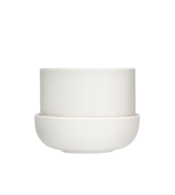 Iittala Nappula Plant Pot and Saucer S 170x130mm white - Soposopo