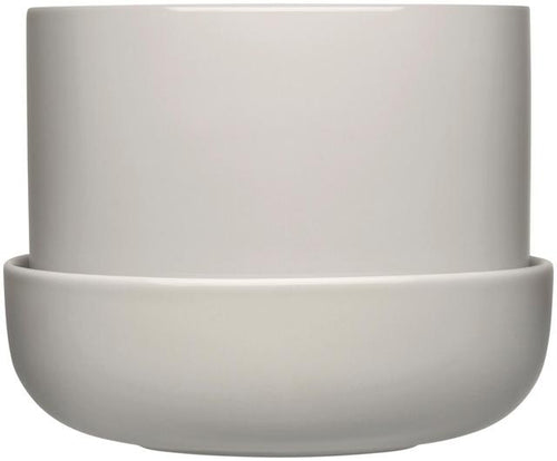 Iittala Nappula Plant Pot and Saucer S 170x130mm light grey - Soposopo
