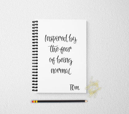Inspired personalized notebook personalized custom journal personalized journal gift
