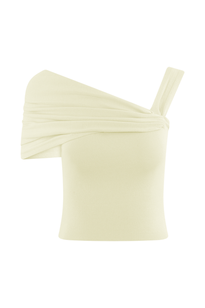 Irene Gathered Knit Top - Ivory