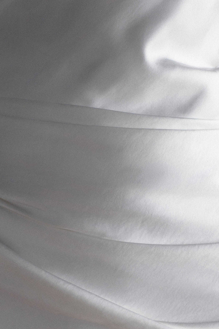 Iris Long Sleeve Satin Maxi Dress - White