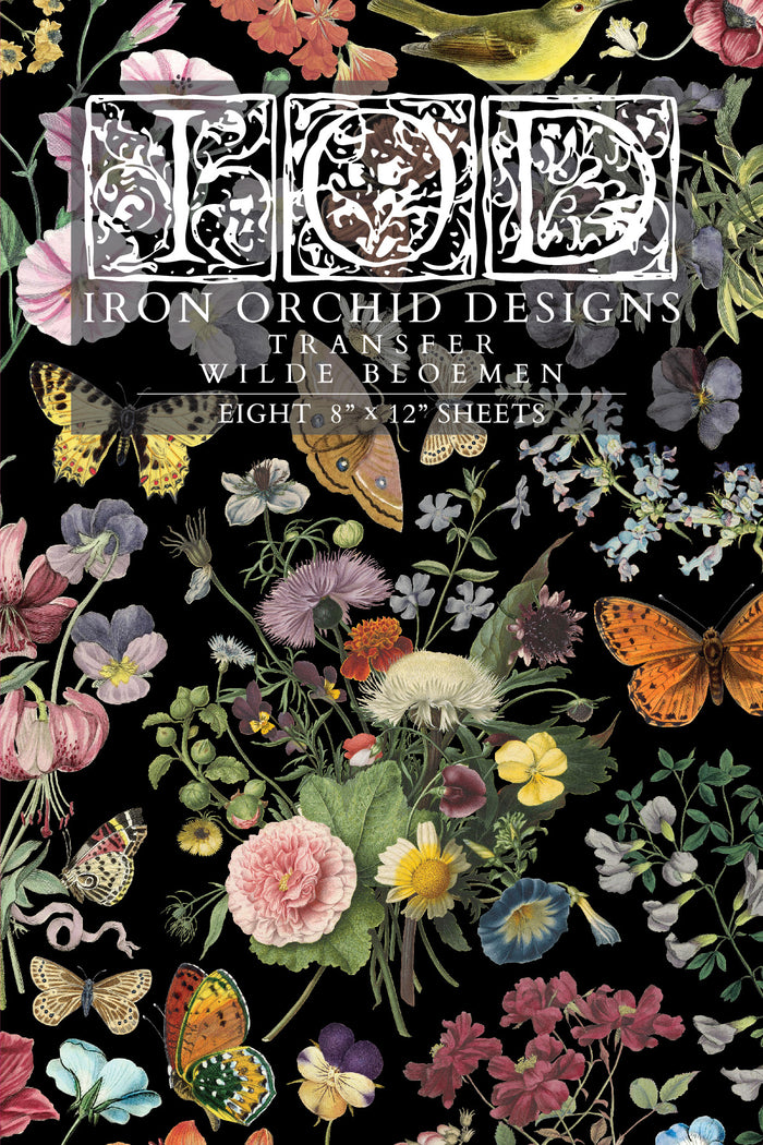 Iron Orchid Designs - Wilde Bloeman Transfer 8x12