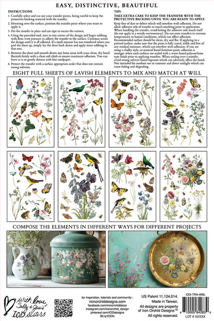 Iron Orchid Designs - Wilde Bloeman Transfer 8x12