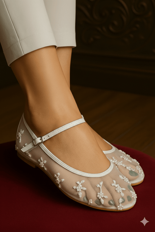 Ivory Whisper Net Pumps