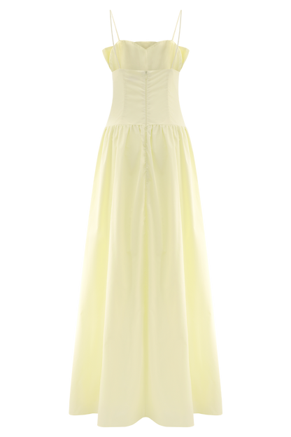 Janis Cotton Frill Maxi Dress - Lemon